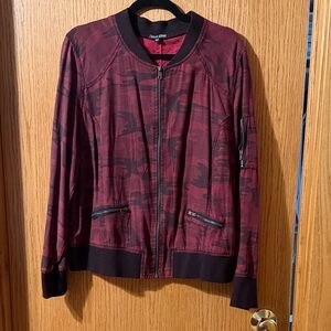 Dear John Burgundy Camo Bomber Jacket